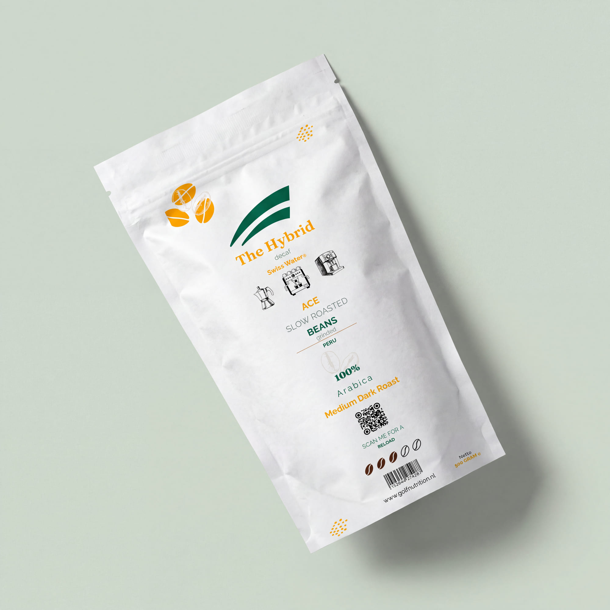 The Hybride Koffiebonen Decaf bovenaanzicht